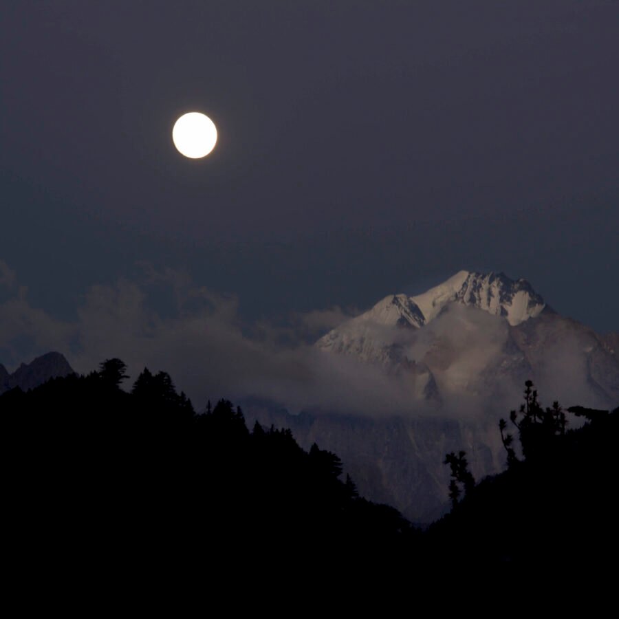 Moonrise On The Bhagirathi